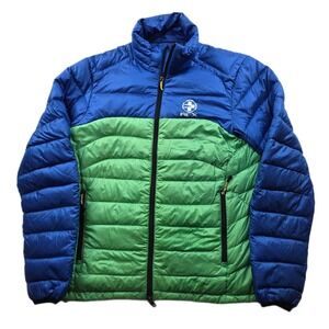 RLX Ralph Lauren Down Puffer Jacket Mens‎ Medium Blue Green Colorblock